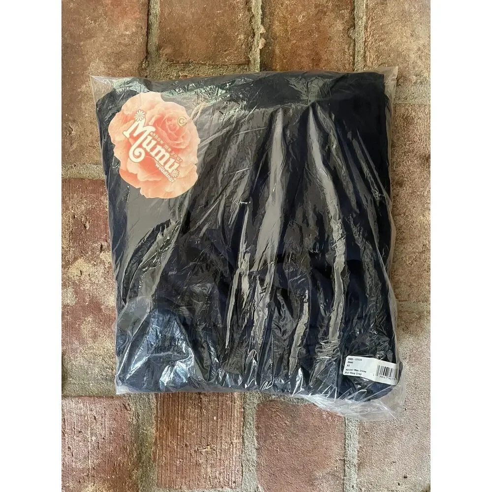 NWT Show Me Your Mumu Kendall Soft V-Back Maxi Gown Dress XS Rich Navy Blue - Picture 6 of 8